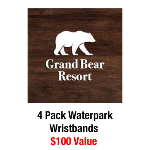 Grand Bear Resort $100 4 Pack Waterpark Wristbands