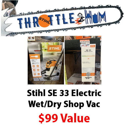 Throttle and Hum Stihl Dealer $99 STIHL SE 33 Wet/Dry Electric Shop Vac